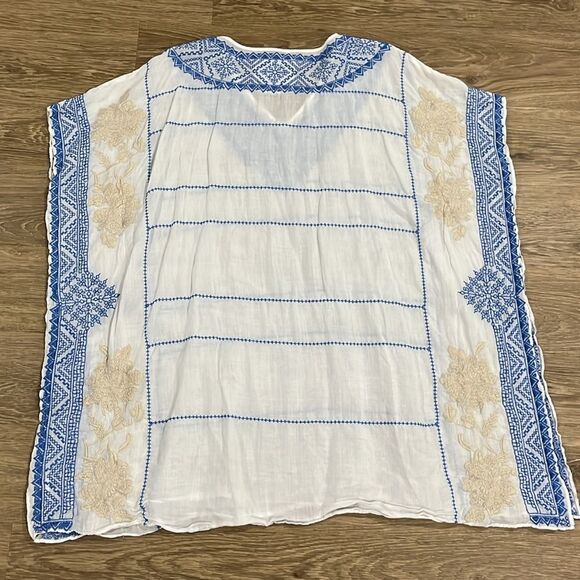 Johnny Was 3J Workshop Embroidered Kaftan Tunic Dress Shirt Women’s XS runs‎ big - Picture 5 of 8